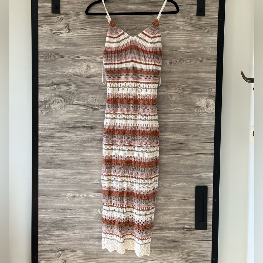 Crochet midi summer dress XS